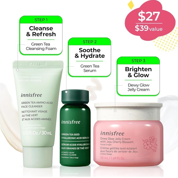 NWT Innisfree Hydrate & Glow Set: Dewy Jelly Cream Full Size - Picture 3 of 7